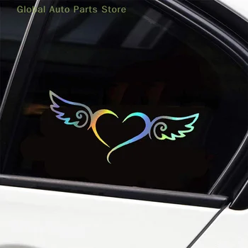 Автомобилни стикери във формата на сърце, крилата на Ангела, креативни стикери за декорация на предното и задното стъкло, Скъпа стикер за полагане на Автомобила, Водоустойчив стикер за мотоциклет