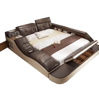 диван от естествена кожа с масажни /двоен дограма и мебели за спалня King/queen size camas modernas muebles de dormitorio