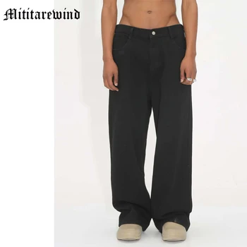 Обикновена модни Директни Универсални дънки за всеки ден, Мъжки Дънкови панталони в стил Ретро стил Хип-хоп, Младежта градинска облекло Y2k, Провиснал
