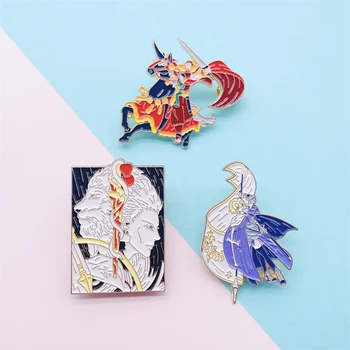 Творчески эмалевые игли с изображение на герой от аниме, Аватар конен воин, магьосник, геометрична брошка от сплав, икона, бижута подарък в стил пънк