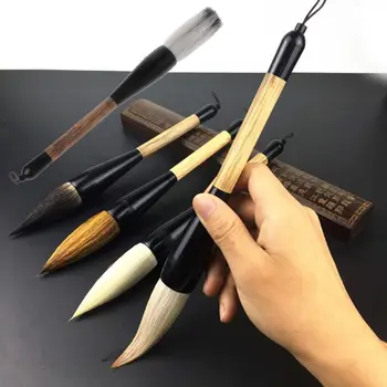 Рисуване на коса Туш Бамбуков Прът Писмо Каллиграфическая Дръжка на Четка За Рисуване Туш Художествен Инструмент